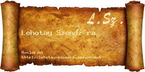 Lehotay Szonóra névjegykártya